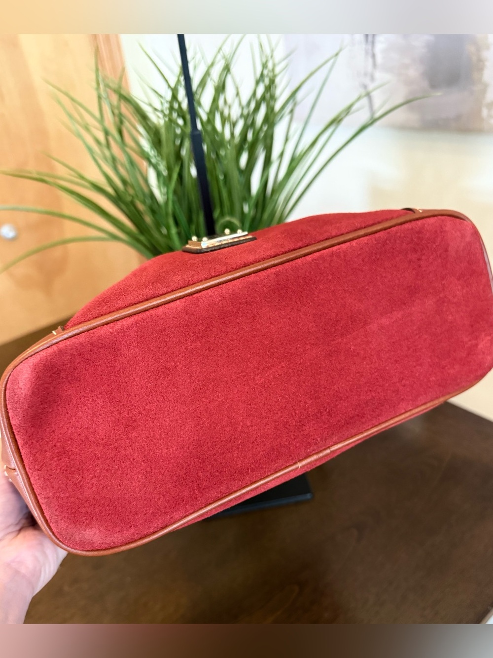 Dooney & Bourke Red Suede Crossbody - Picture 7 of 8